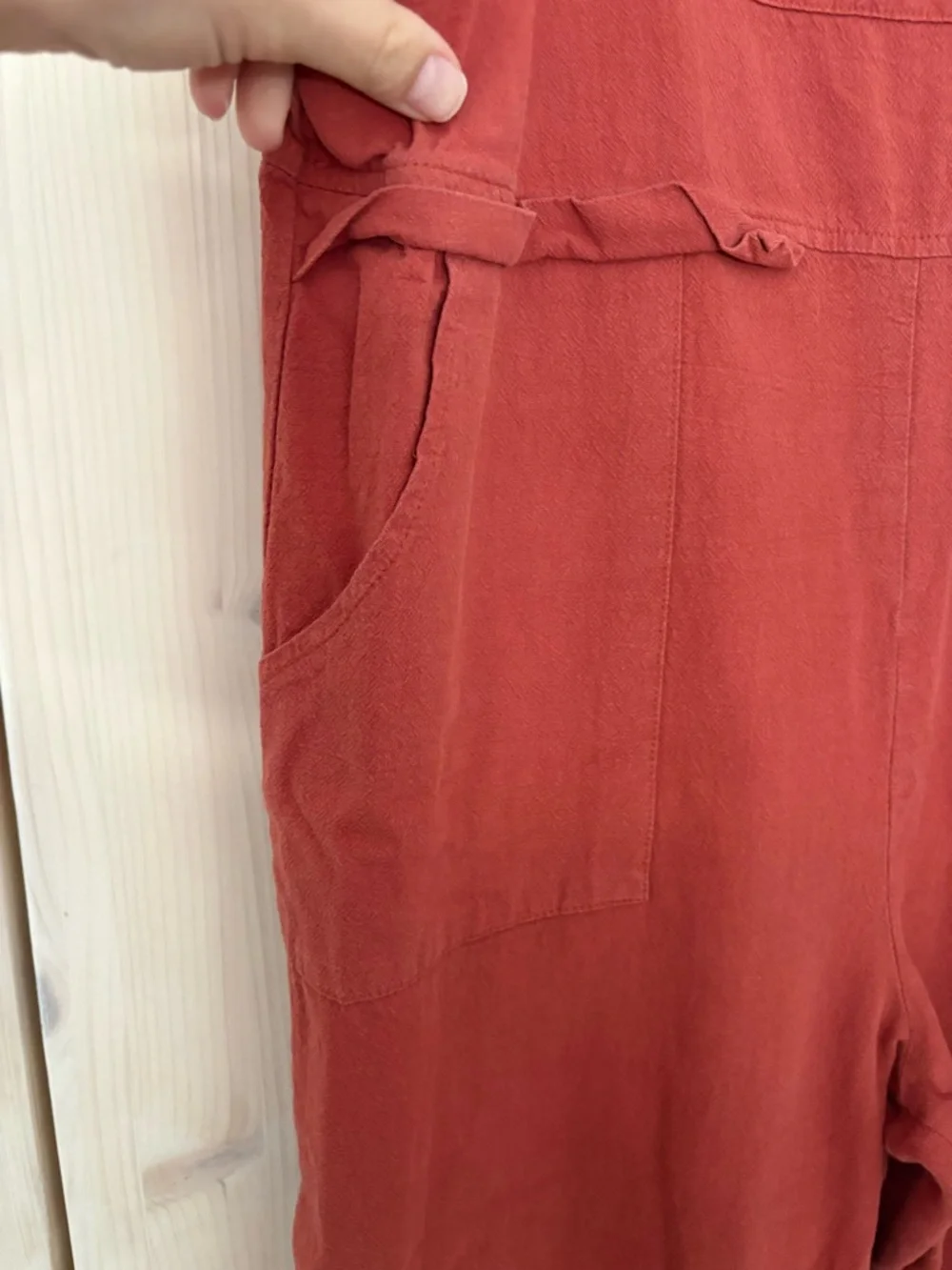 Rust Red Cotton Overalls - Picture 3 of 7